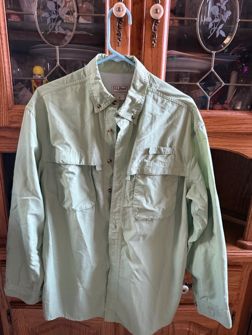 L.L. Bean Men’s Light Mint Green Button-Up Shirt Jacket